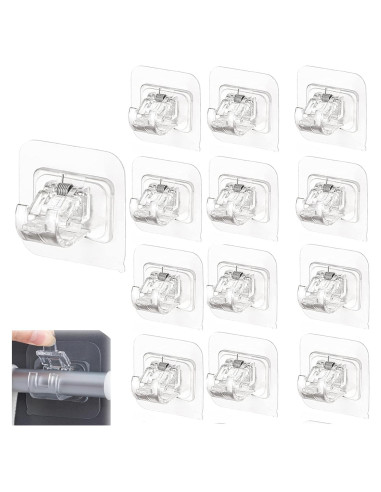 12 Soportes Autoadhesivos para Varillas de Cortina Lengenyen