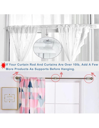 12 Soportes Autoadhesivos para Varillas de Cortina Lengenyen