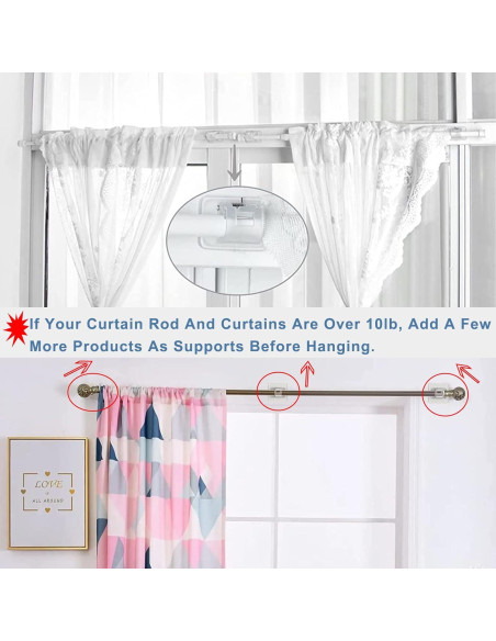 12 Soportes Autoadhesivos para Varillas de Cortina Lengenyen