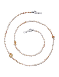 Cadena de Gafas Chic con Perlas de Cristal Amarilla