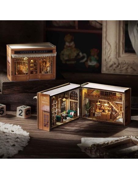 Mini Casa de Muñecas de Madera 3D Montidey con LED Mini Casa de Muñecas de Madera 3D Montidey con LED