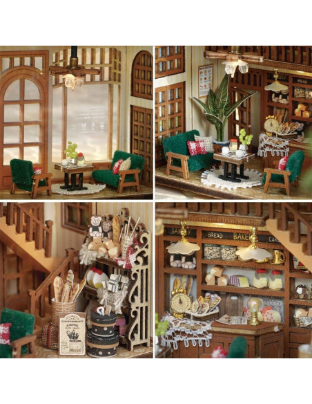 Mini Casa de Muñecas de Madera 3D Montidey con LED Mini Casa de Muñecas de Madera 3D Montidey con LED