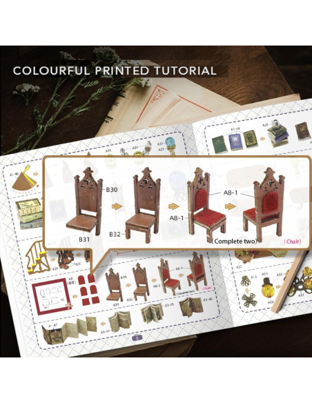 Mini Casa de Muñecas de Madera 3D Montidey con LED Mini Casa de Muñecas de Madera 3D Montidey con LED