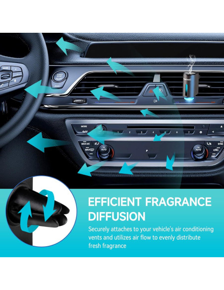 Ambientador de coche Featwell Gris, difusor recargable, 3 modos