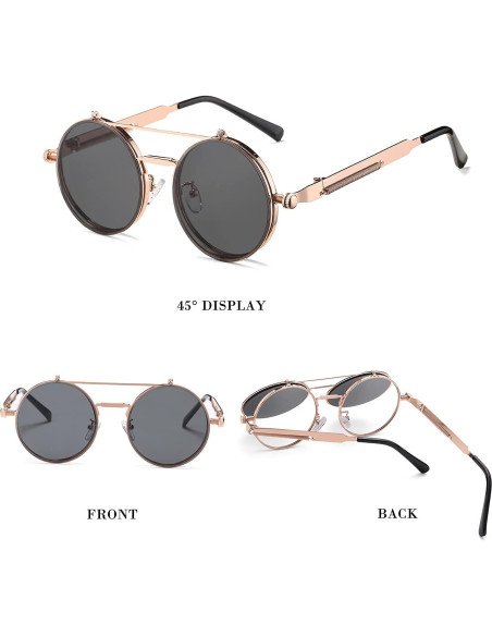 Gafas de sol redondas HJSTES unisex estilo vintage 90s