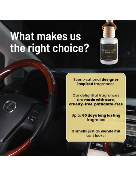 Ambientador de Automóvil A+ Fragancias Manteca de Coco Cashmere - Dura 60 Días Ambientador de Automóvil A+ Fragancias Manteca de Coco Cashmere - Dura 60 Días