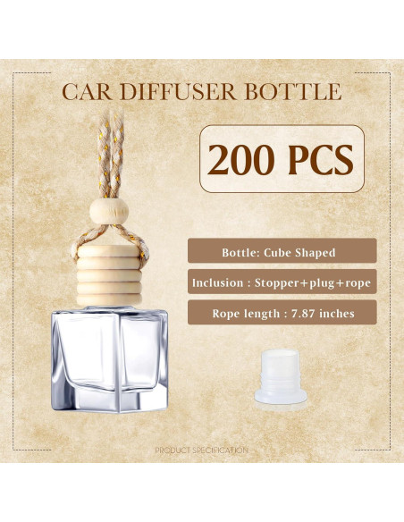 Botellas Difusoras de Aire Colgantes BBTO 200 Pcs 8ml Vidrio