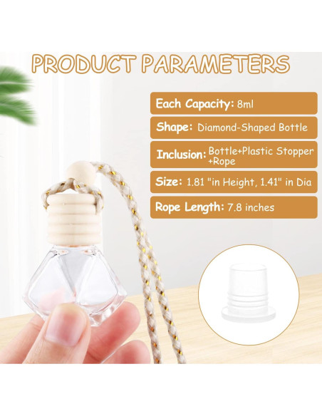 50 Frascos de Vidrio 8ml Difusor de Aroma DMuuuDM 50 Frascos de Vidrio 8ml Difusor de Aroma DMuuuDM