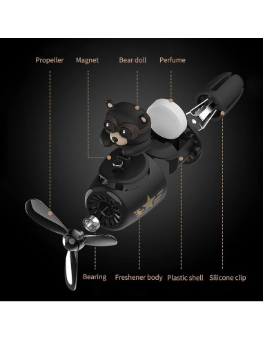 Ambientador de Aire Automotriz Cacacece Oso Piloto Creativo