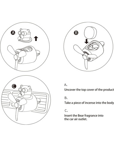 Ambientador de Aire Automotriz Cacacece Oso Piloto Creativo