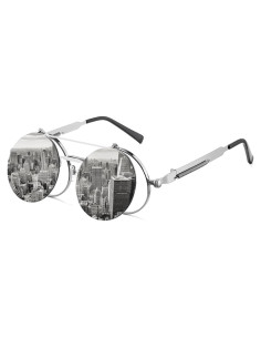 Gafas de sol redondas HJSTES estilo vintage steampunk