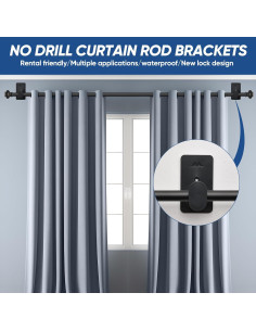 Soportes de barra de cortina sin taladrar BMONATY 4 piezas 11.34 kg 2