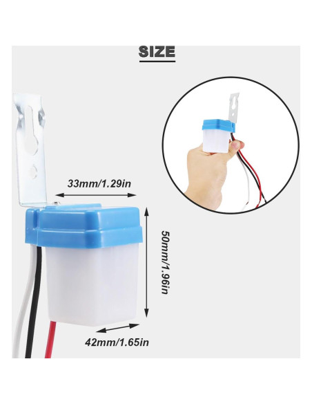 Interruptor de Fotocélula DAOKAI 12V 10A Paquete de 4