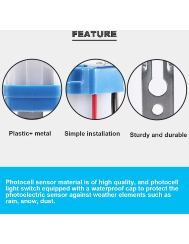 Interruptor de Fotocélula DAOKAI 12V 10A Paquete de 4