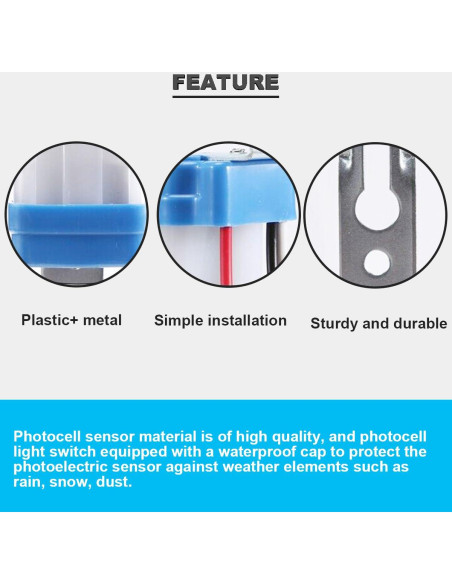 Interruptor de Fotocélula DAOKAI 12V 10A Paquete de 4