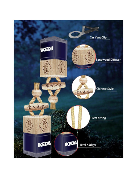 Ambientador de Aire para Automóvil Ikeda Noche Oscura 45 Días Ambientador de Aire para Automóvil Ikeda Noche Oscura 45 Días