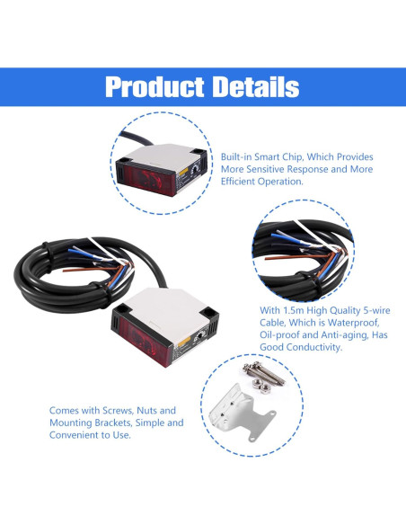 Sensor Fotoeléctrico YWBL-WH CA 90-250V 3A Reflexión Sensor Fotoeléctrico YWBL-WH CA 90-250V 3A Reflexión