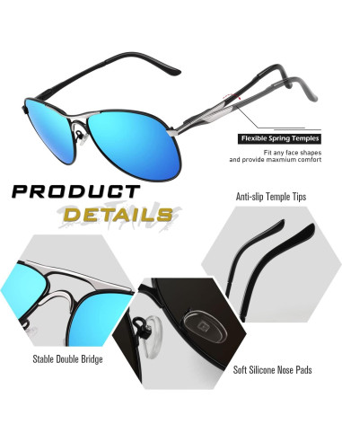 Gafas de Sol GQUEEN Polarizadas UV400 Estilo Militar