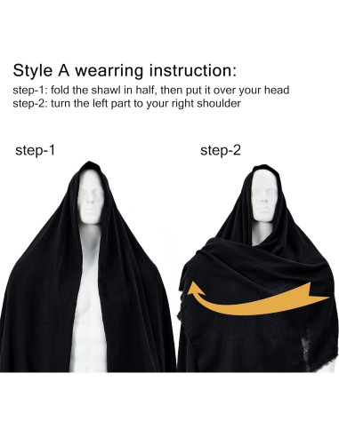 Capa con Capucha para Hombre Century Star Traje Medieval 210x130cm