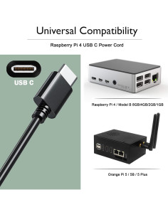 Fuente de Alimentación 20W Goffeu 5V 4A con Interruptor para Raspberry Pi 4 2