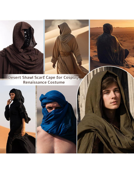 Capa con Capucha para Hombre Century Star Traje Medieval 210x130cm