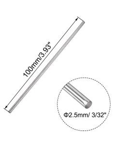 Varilla Redonda Sólida Acero Inoxidable 304 Uxcell 2.5mm 100mm - 5pcs 2
