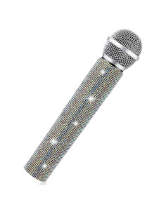 Micrófono Falso Brillante Sanwuta Prop Decorado Color AB