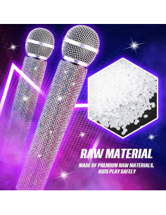 Micrófono Falso Brillante Sanwuta Prop Decorado Color AB 2