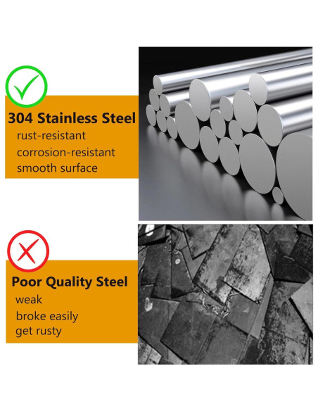 Barras de Acero Inoxidable TOP-VIGOR 5pcs 1mm x 300mm