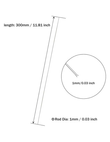 Barras de Acero Inoxidable TOP-VIGOR 5pcs 1mm x 300mm