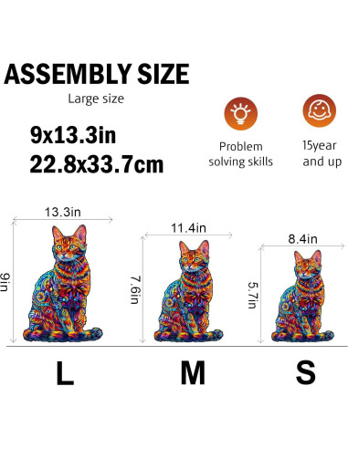 Rompecabezas de Madera Jigfoxy Gato 75 Piezas 14.5x21.3cm