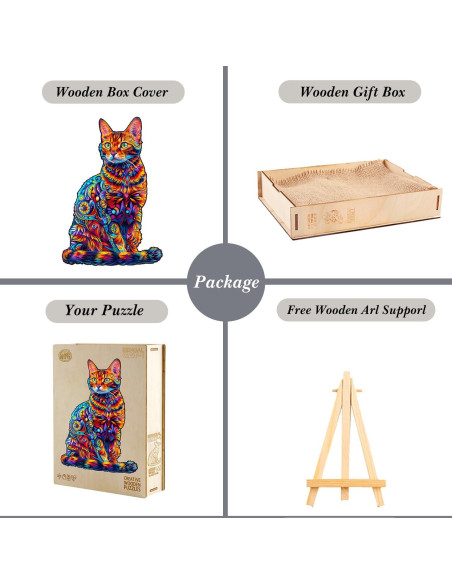 Rompecabezas de Madera Jigfoxy Gato 75 Piezas 14.5x21.3cm Rompecabezas de Madera Jigfoxy Gato 75 Piezas 14.5x21.3cm