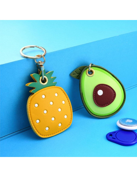 Llave Antipérdida de Cuero PU Casfor para AirTag Verde Llave Antipérdida de Cuero PU Casfor para AirTag Verde