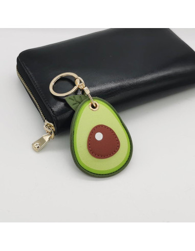 Llave Antipérdida de Cuero PU Casfor para AirTag Verde