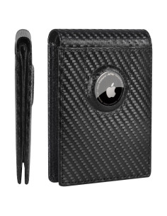 Billetera AirTag ALLIVE de cuero con bloqueo RFID - Negro