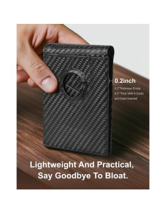 Billetera AirTag ALLIVE de cuero con bloqueo RFID - Negro 2