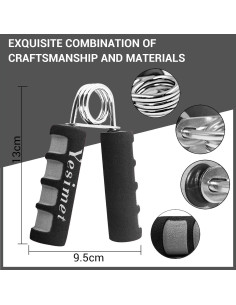Juego de 2 Agarradores de Mano YESIMET - Ejercitador de Fuerza 20-25LB 2