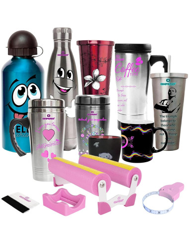 Soporte para Tazas OMPERIO Rosa con Raspador de Fieltro