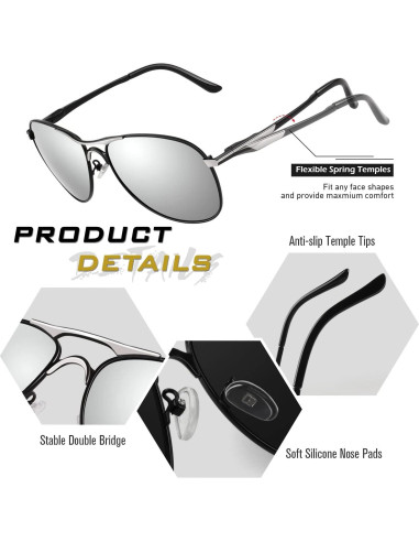 Gafas de Sol GQUEEN Polarizadas UV400 Estilo Militar