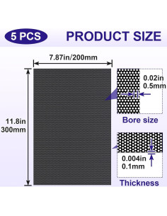 Malla de Ojos para Fursuit STSTR 5 Hojas PVC Negro 300x200mm 2