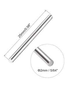 Varilla Redonda Sólida Acero Inoxidable 304 2mm x 25mm - 20pcs 2