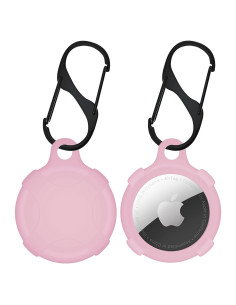 Funda de Silicona Rosa Bebé para AirTag con Mosquetón - Azrra