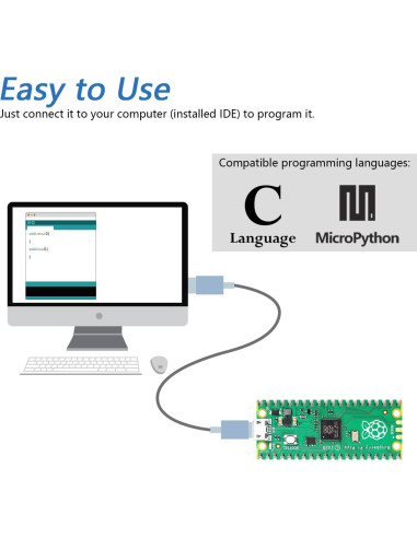 Placa Raspberry Pi Pico Freenove con encabezado pre-soldado