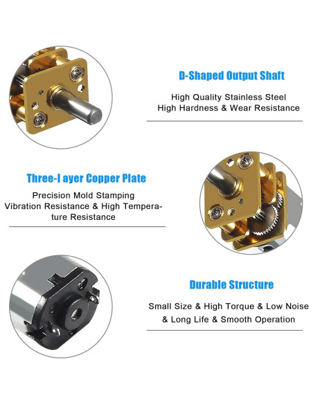 2 Piezas Motor de Reducción de Velocidad N20 DC 6V 30RPM
