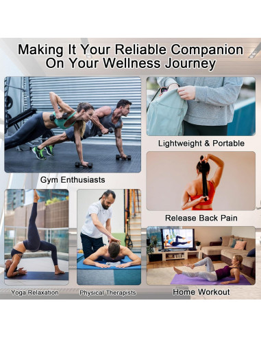 Rodillo de Masaje iGreely 43 cm Negro para Alivio Muscular