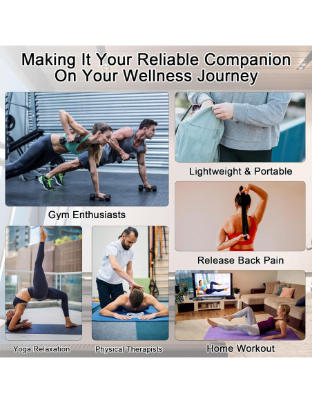 Rodillo de Masaje iGreely 43 cm Negro para Alivio Muscular