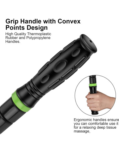 Rodillo de Masaje iGreely 43 cm Negro para Alivio Muscular