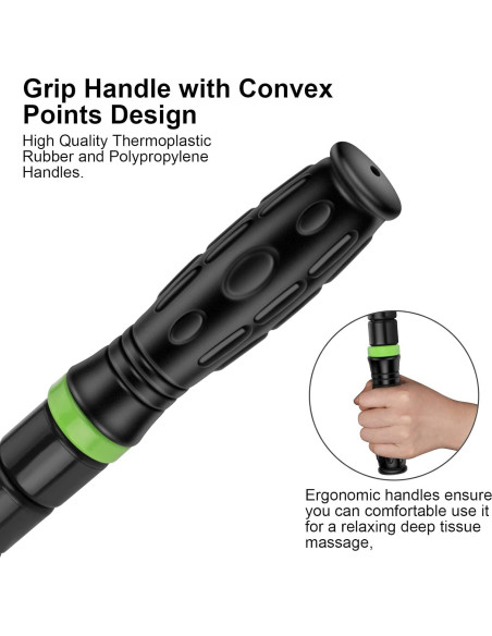 Rodillo de Masaje iGreely 43 cm Negro para Alivio Muscular