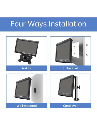Monitor Mini YJMOYE 7" IPS 1024x600 con Altavoz Integrado
