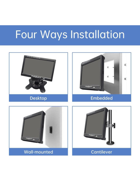 Monitor Mini YJMOYE 7" IPS 1024x600 con Altavoz Integrado